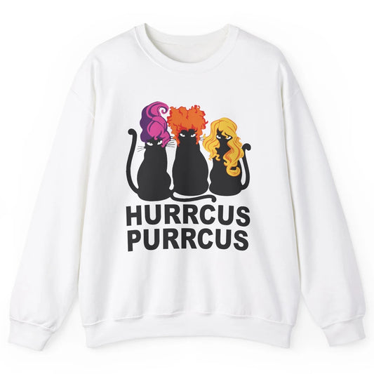 Black Cat Witch Hurrcus Purrcus Halloween Costume Cat Lovers Unisex Crewneck Sweatshirt