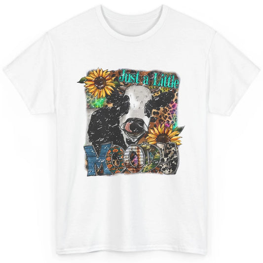 Sunflower Cow Just A Little Moody Leopard Western Country Classic Unisex T-Shirt