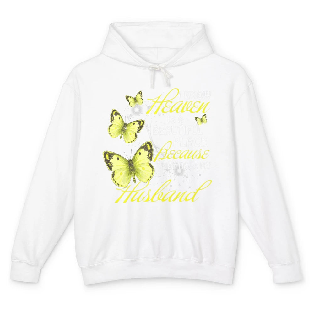 Heaven Beautiful Place They Have My Husband Butterfly Angel Unisex Lightweight Hoodie