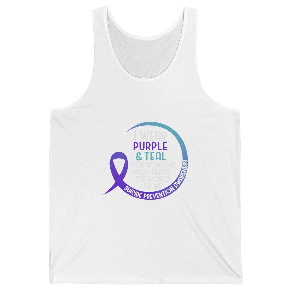 Wear Purple And Teal Ribbon Warrior Suicide Prevention Month Unisex Jersey Tank