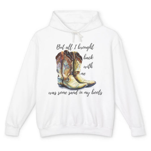 Retro Leopard Sand In My Boot Western Country Cowgirl Cowboy Unisex Lightweight Hoodie