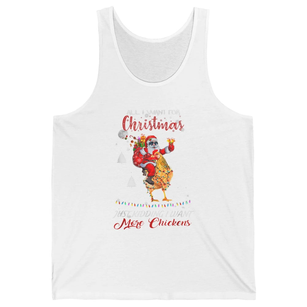 Merry Christmas Funny Santa Claus Riding Chicken Xmas Vibes Unisex Jersey Tank