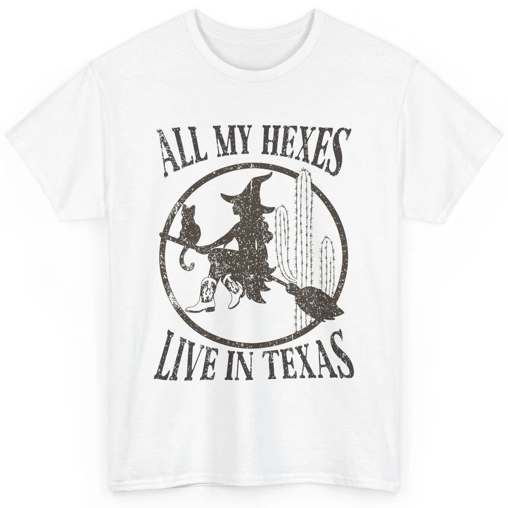 Cowgirl Witch All My Hexes Live in Texas Western Halloween Classic Unisex T-Shirt