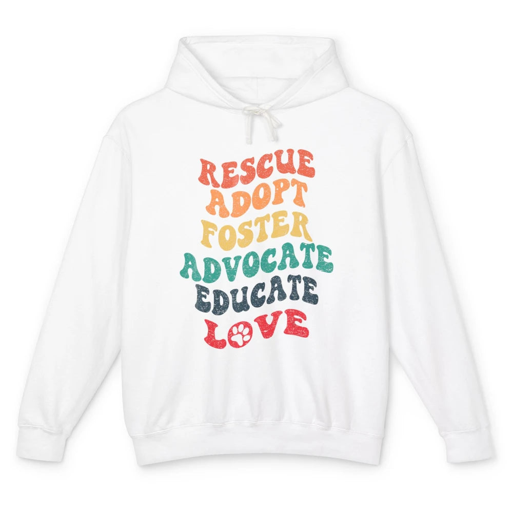 Groovy Rescue Dog Cat Animal Pet Shelter Adopt Advocate Love Unisex Lightweight Hoodie