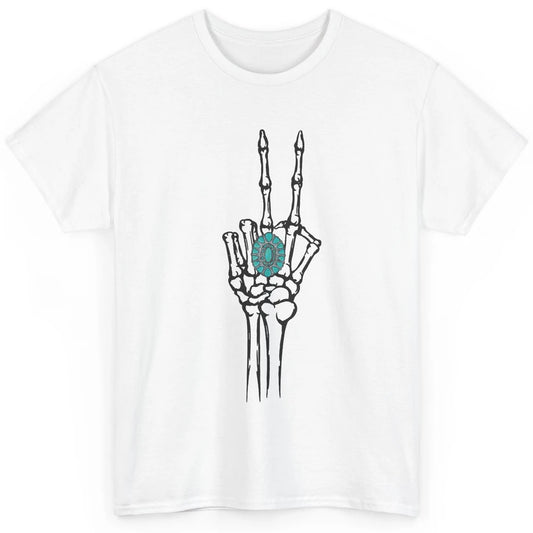 Retro Skeleton Turquoise Ring Western Future Bride Engaged Classic Unisex T-Shirt