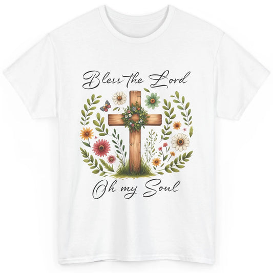 Bible Verse Bless The Lord Oh My Soul Christian Cross Retro Jesus Christ Church Classic Unisex T-Shirt