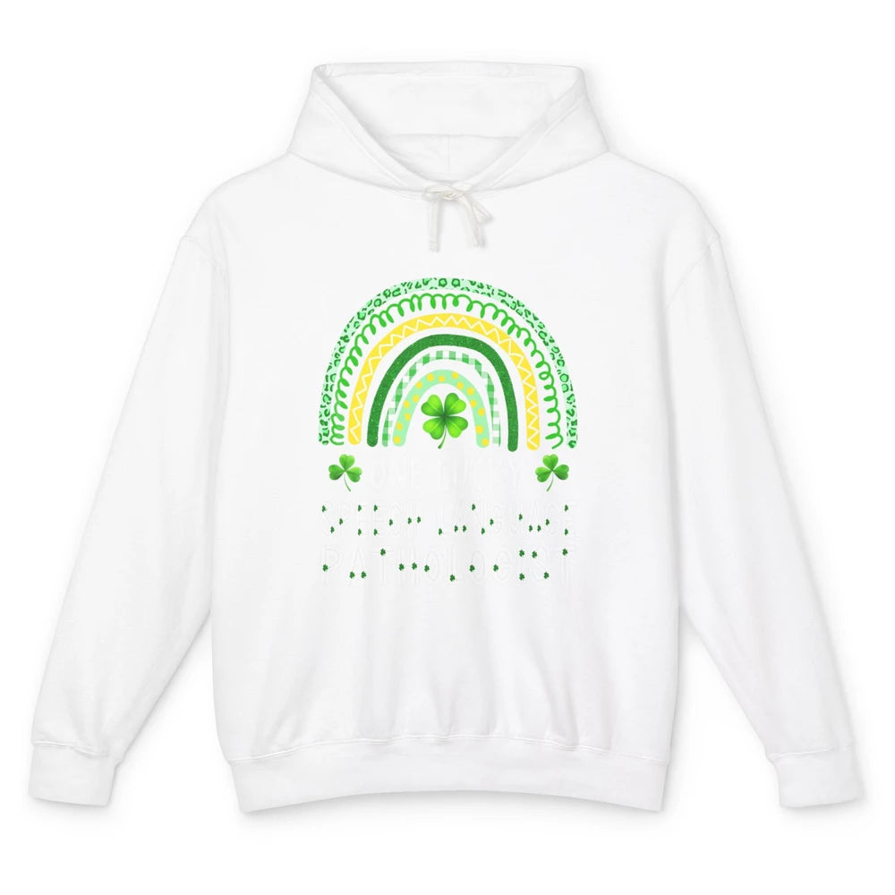 Lucky Speech Language Pathologist SLP Rainbow St Patrick Day Unisex Lightweight Hoodie