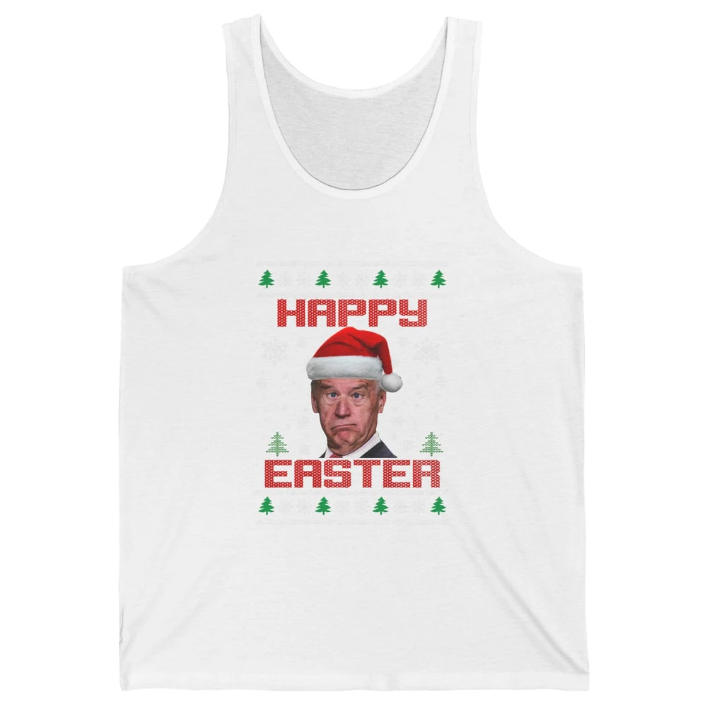 Funny Joe Biden Happy Easter Christmas Anti Joe Liberals Unisex Jersey Tank