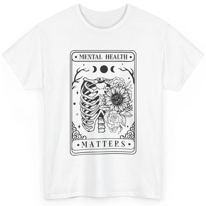 Floral Rib Cage Mental Health Matters Tarot Card Halloween Classic Unisex T-Shirt