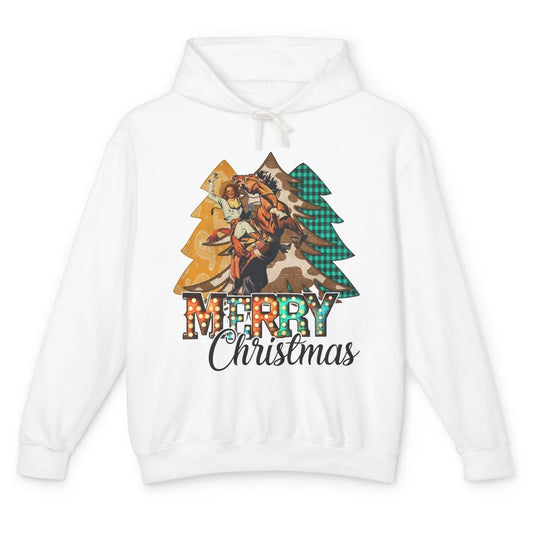 Rodeo Mom Cowgirl Christmas Tree Western Country Cowboy Gift Unisex Lightweight Hoodie