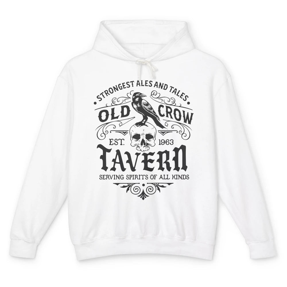 Retro Halloween Black Crow Old Crow Tavern Est 1693 Magic Unisex Lightweight Hoodie