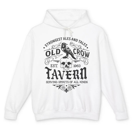 Retro Halloween Black Crow Old Crow Tavern Est 1693 Magic Unisex Lightweight Hoodie