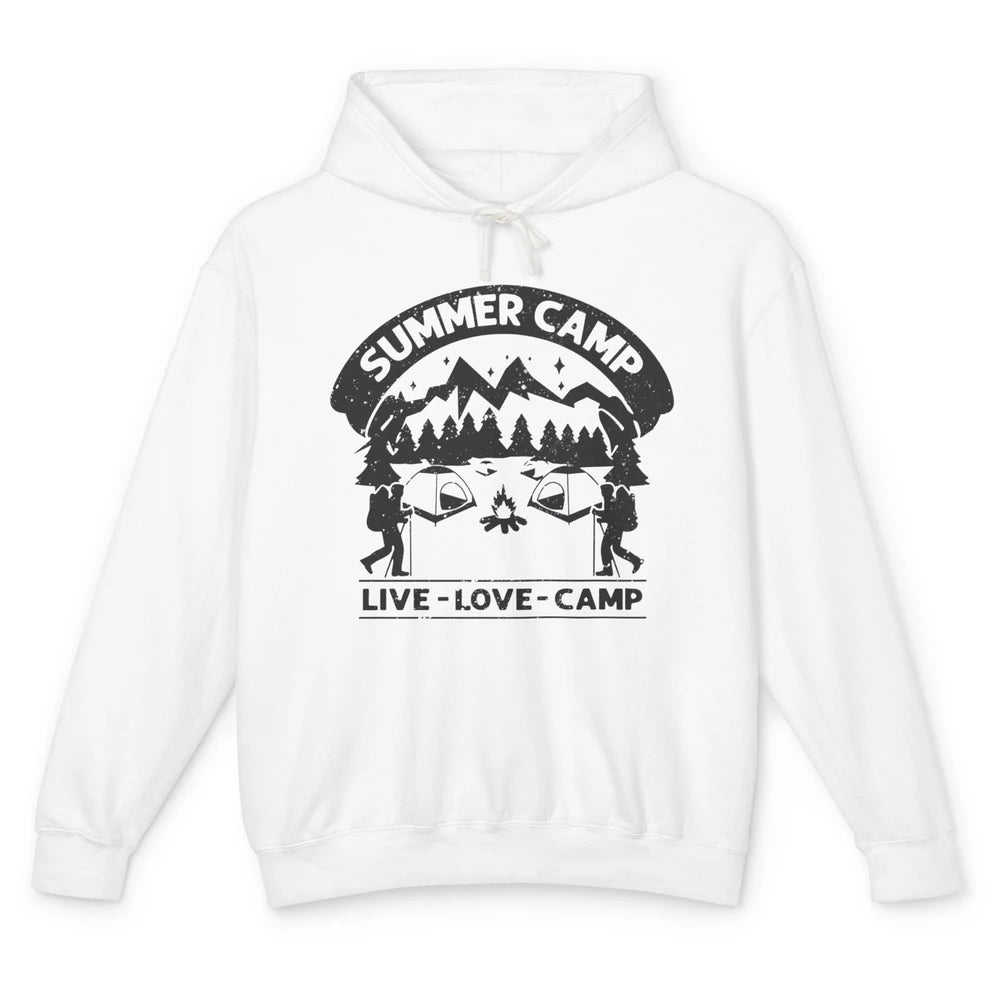 Summer Camp Live Love Camp Vacation Camping Hiking Retro Unisex Lightweight Hoodie