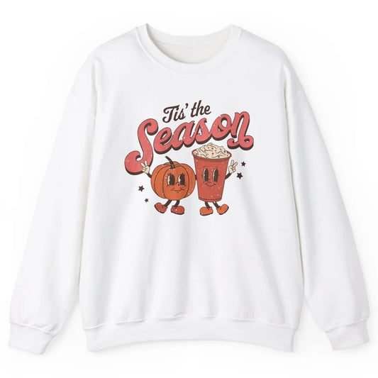 Retro Pumpkin Spice Fall Tis The Season Autumn Thanksgiving Unisex Crewneck Sweatshirt