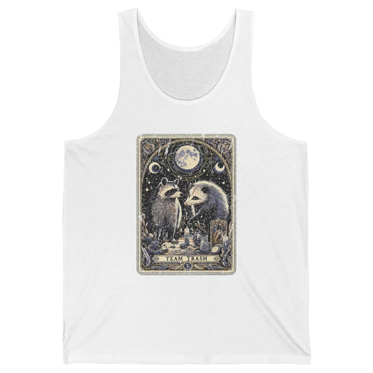 Team Trash Tarot Card Opossum Witchcraft Goth Possum Vintage Panda Raccoon Sarcastic Unisex Jersey Tank