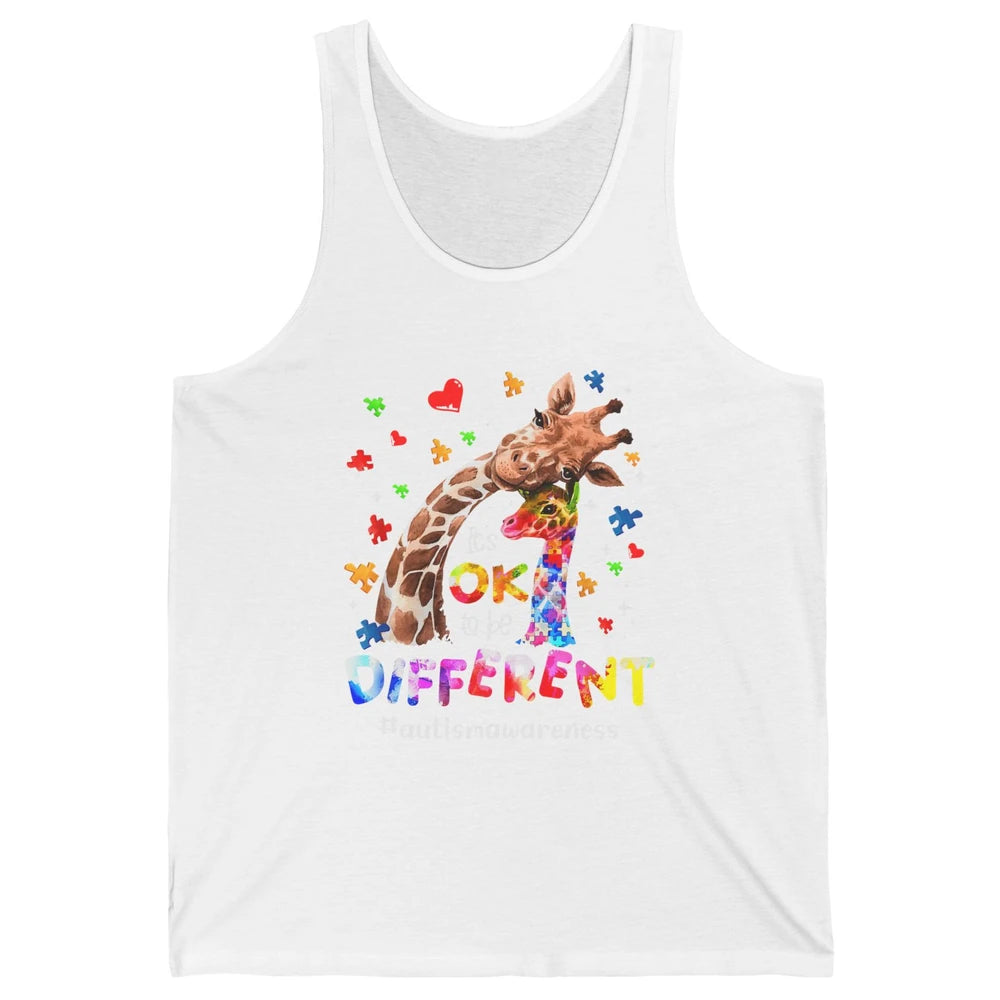 Autism Giraffe Mom It's Okay To Be Different Neurodiversity Unisex Jersey Tank