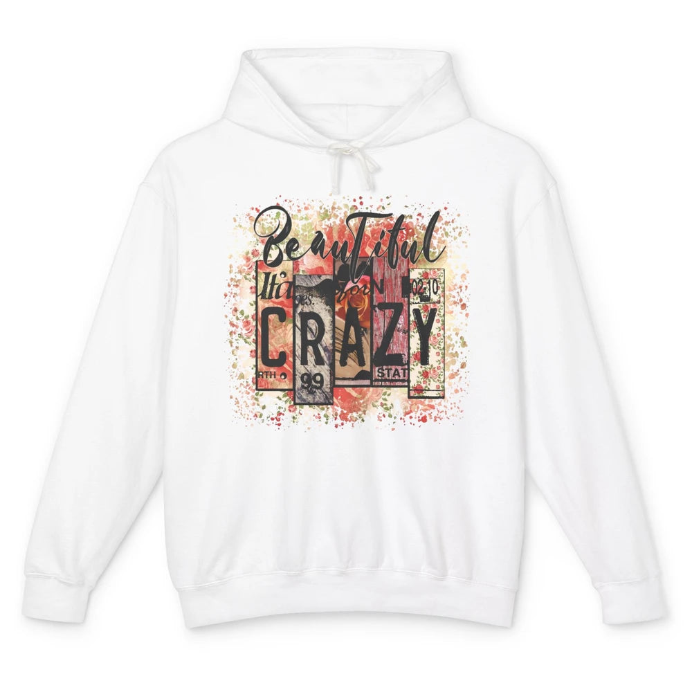 Retro Floral Western Cowgirl Beautiful Crazy Country Music Unisex Lightweight Hoodie