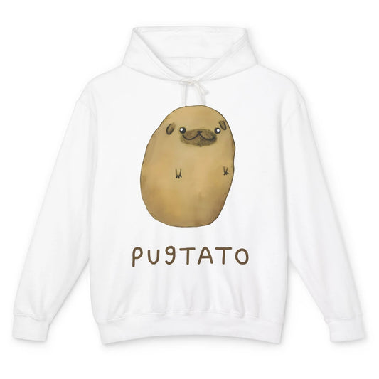 Funny Pug And Potato Pugtato Parody Pug Mom Dog Lady Gift Unisex Lightweight Hoodie