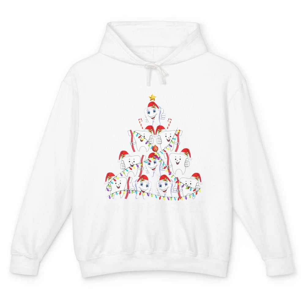 Merry Christmas Dentistree Xmas Tree Lights Dentist Teeth Unisex Lightweight Hoodie