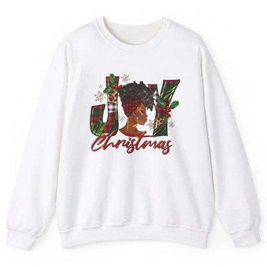 Leopard Black Woman Joy Melanin Christmas Black Christmas Unisex Crewneck Sweatshirt