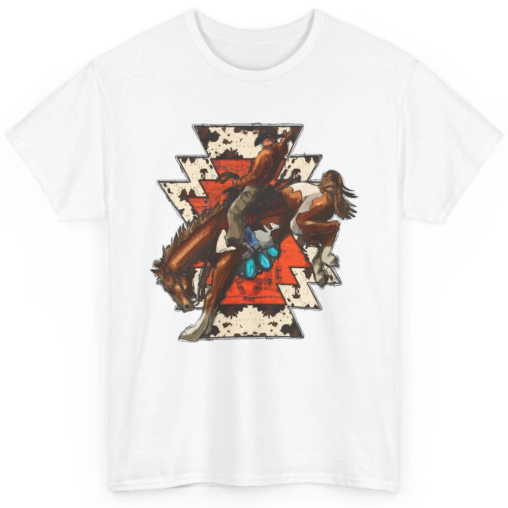 Aztec Cowhide Rodeo Hold Your Horses Cowboy Western Gemstone Classic Unisex T-Shirt