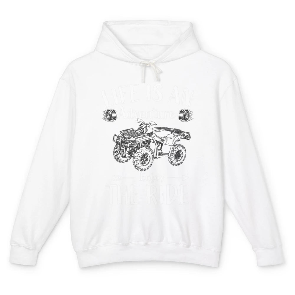 Retro Enjoy The Ride ATV Rider UTV Mud Riding SXS Offroad Unisex Lightweight Hoodie