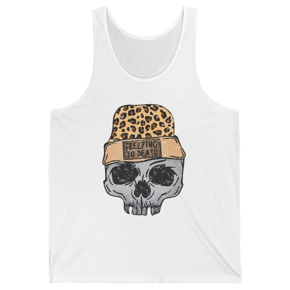 Funny Leopard Skull Freezing To Death Funny Christmas Winter Unisex Jersey Tank