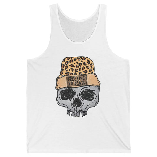 Funny Leopard Skull Freezing To Death Funny Christmas Winter Unisex Jersey Tank