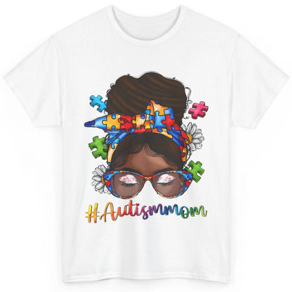 Autism Afro Mom Curly Hair American African Autism Awareness Classic Unisex T-Shirt