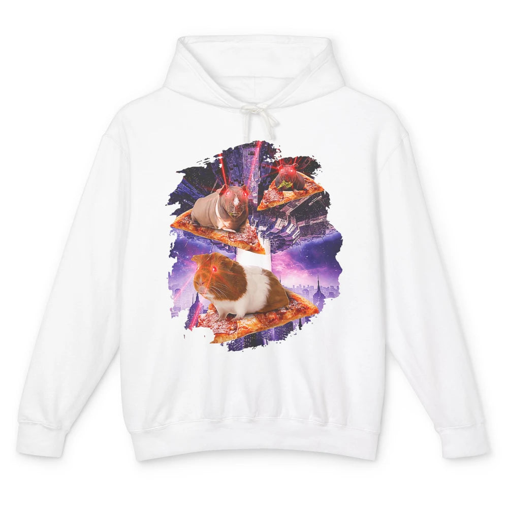 Funny Guinea Pig With Laser Eyes Space Galaxy Animal Hamster Unisex Lightweight Hoodie