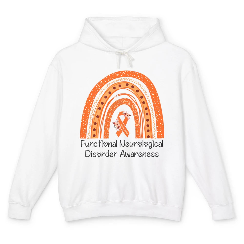 Functional Neurological Disorder Awareness FND Orange Ribbon Unisex Lightweight Hoodie