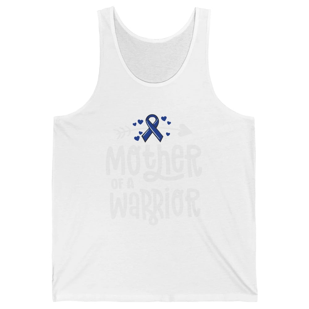 Warrior Mother Colon Cancer Colorectal Dark Blue Ribbon Unisex Jersey Tank