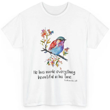 Bird Christian He Has Made Everything Beautiful Bible Verse Classic Unisex T-Shirt