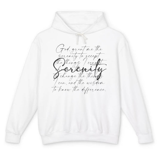 Christian Prayer God Grant Me The Serenity Bible Religious Unisex Lightweight Hoodie