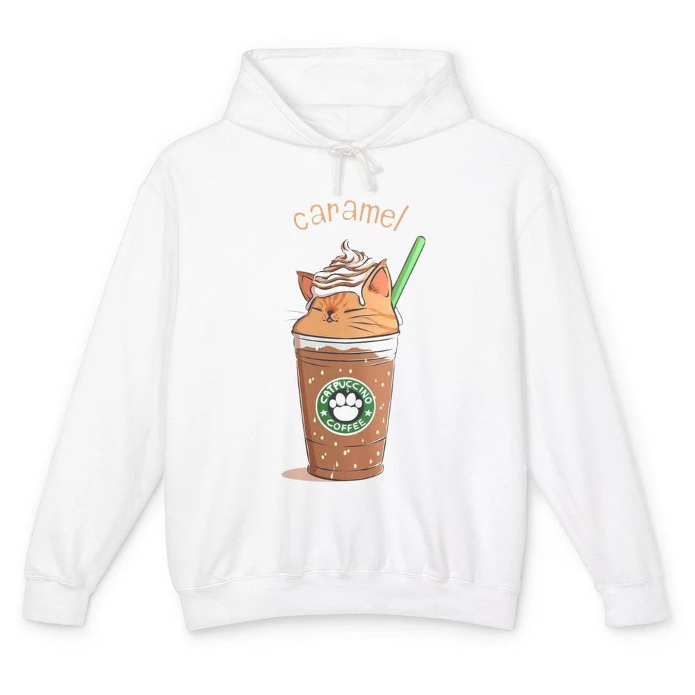 Cute Caramel Orange Cat Animals Pet Catpuccino Coffee Kitten Unisex Lightweight Hoodie