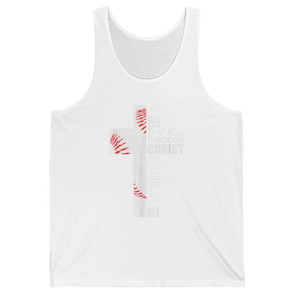 Baseball Christian Cross Bible Verse Softball Sports Day God Unisex Jersey Tank