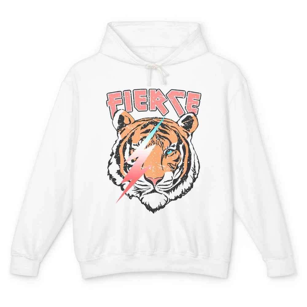 Retro Tiger Lightning Bolt Fierce Western Country Lighting Unisex Lightweight Hoodie