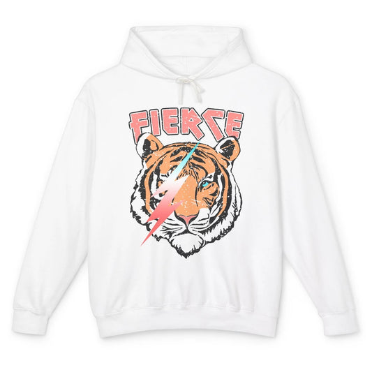 Retro Tiger Lightning Bolt Fierce Western Country Lighting Unisex Lightweight Hoodie