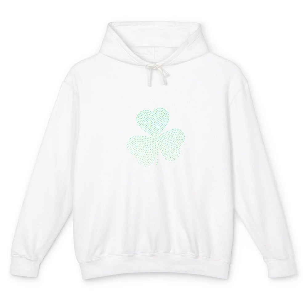 Kiss Me I'm Irish Shamrock Clover Rhinestone St Patricks Day Unisex Lightweight Hoodie