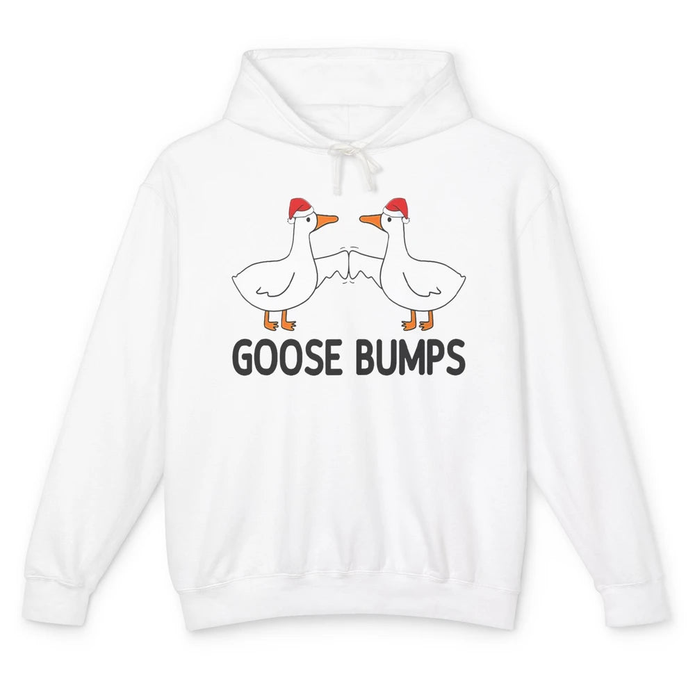 Funny Silly Goose Christmas Santa Goosebumps Winter Holiday Unisex Lightweight Hoodie