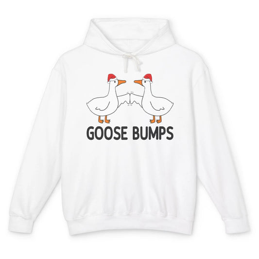 Funny Silly Goose Christmas Santa Goosebumps Winter Holiday Unisex Lightweight Hoodie