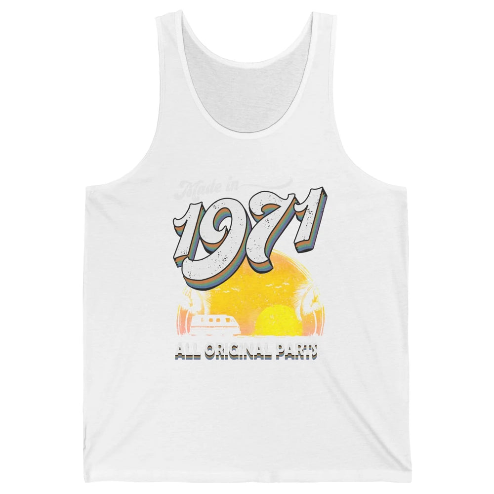 Vintage Born in 1971 All Original Parts 50th Birthday Gift Unisex Jersey Tank