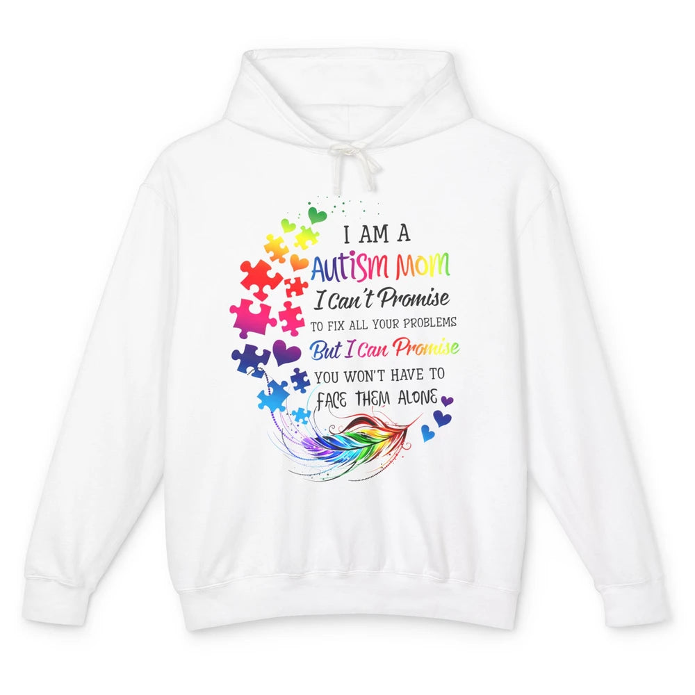 I'm A Autism Mom Support Autism Kids Puzzle Autistic Pride Unisex Lightweight Hoodie