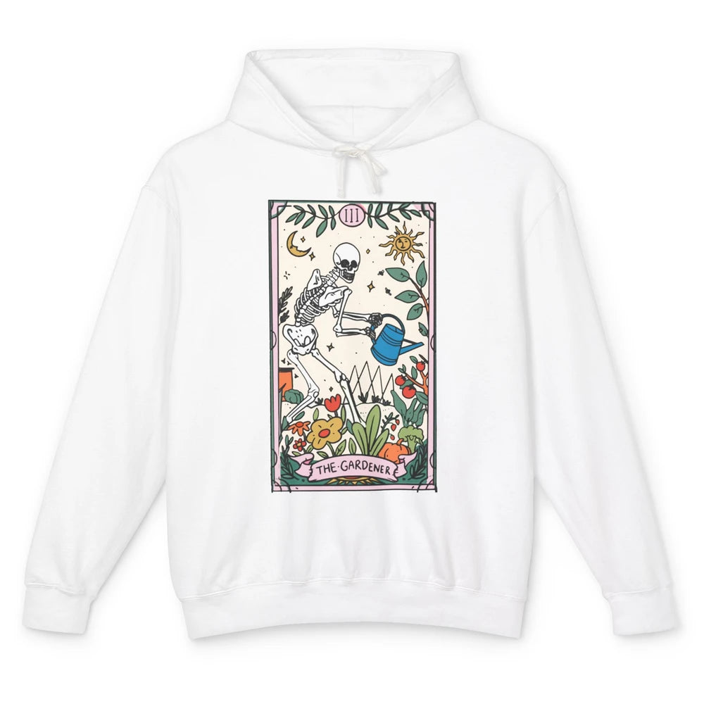 Gardening Because Murder Is Wrong Tarot Skeleton Gardener Unisex Lightweight Hoodie