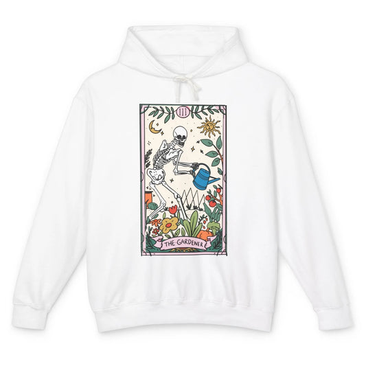 Gardening Because Murder Is Wrong Tarot Skeleton Gardener Unisex Lightweight Hoodie