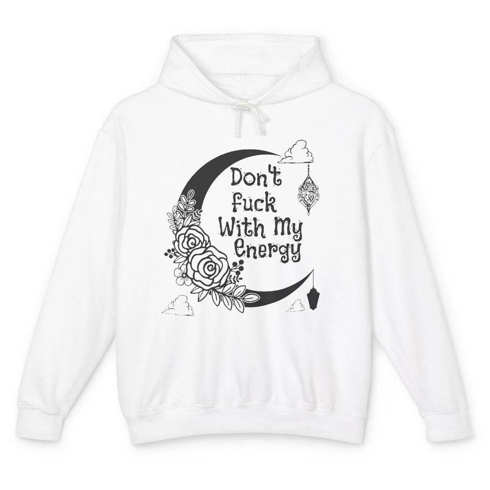 Retro Moon Witchy Don't Mess With My Energy Halloween Witch Unisex Lightweight Hoodie