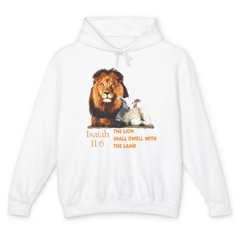 Lamb Lion Bible Verse Spiritual God Jesus Christ Christian Unisex Lightweight Hoodie