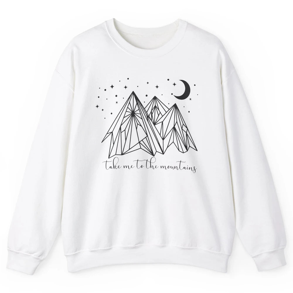 Take Me to the Mountains Boho Hiking Camping Outdoor Gift Unisex Crewneck Sweatshirt