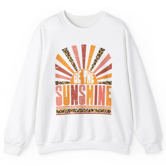 Be The Sunshine Retro Leopard Sun Vintage Summer Vacation Unisex Crewneck Sweatshirt