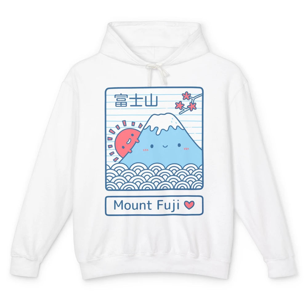 Cute Kawaii Mount Fuji The Highest Mountain In Japan Tokyo Unisex Lightweight Hoodie